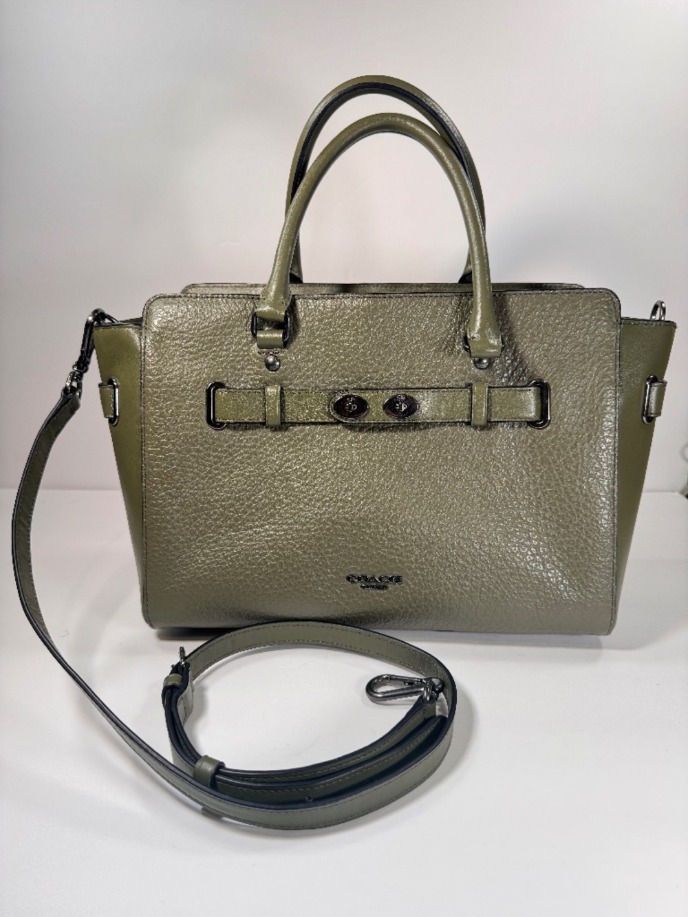 Coach Blake Carryall Shoulder Crossbody in Bubble Leather/Gun Metal Hardware
